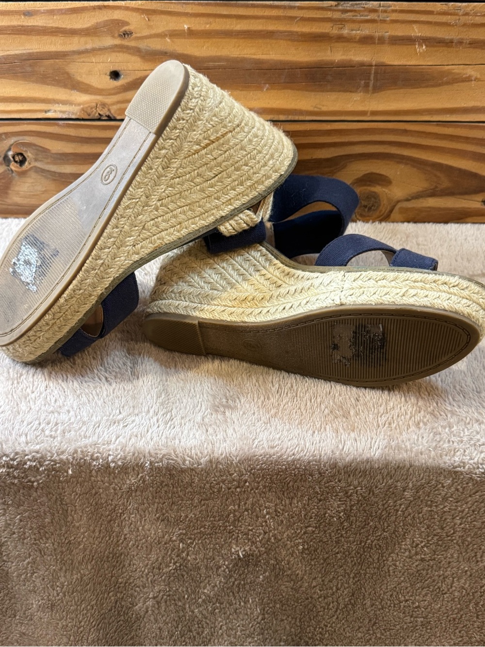 Merona Navy Blue Espadrille Wedge Sandals - Picture 4 of 4